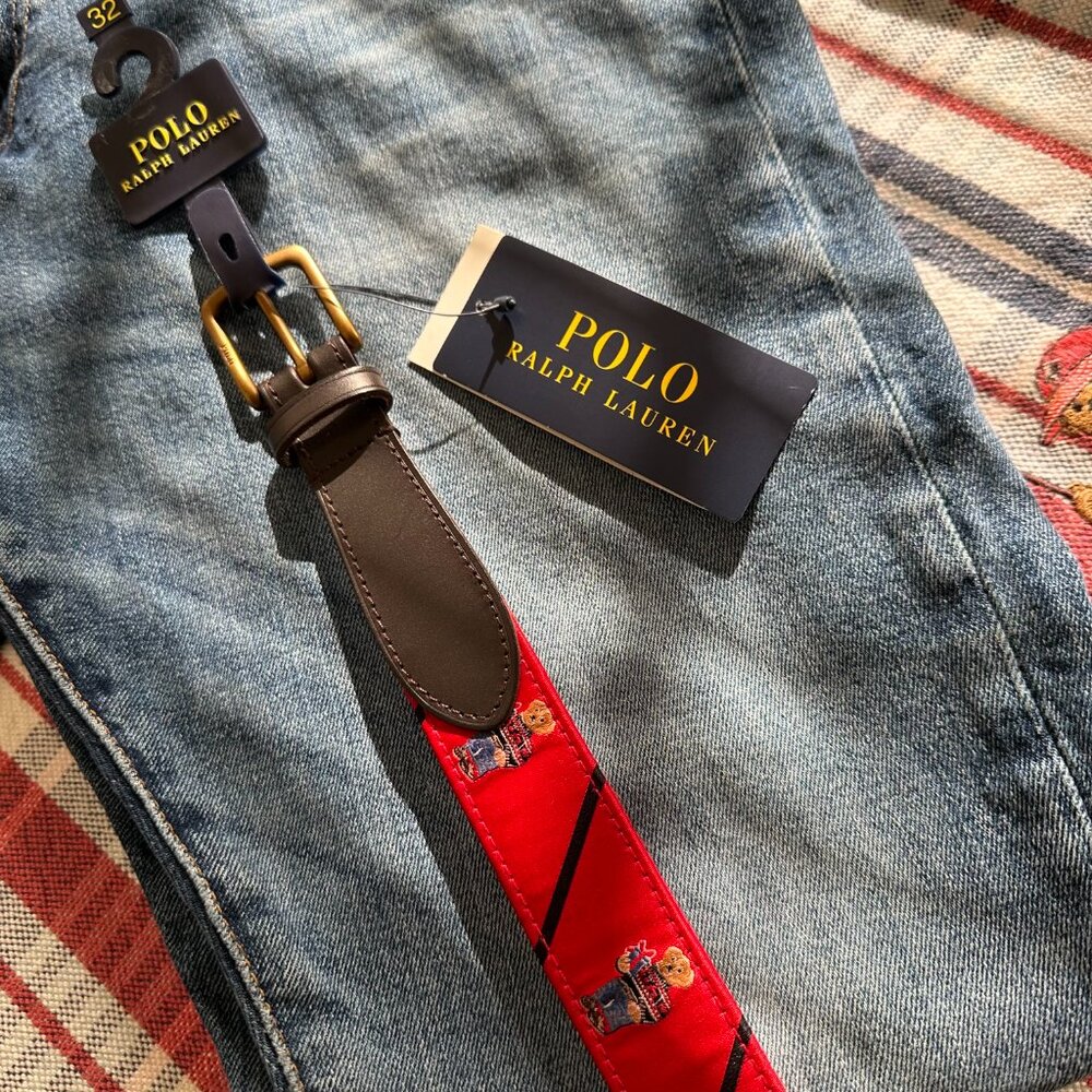 Polo Ralph Lauren Polo Bear Belt - Size 32 - NWT